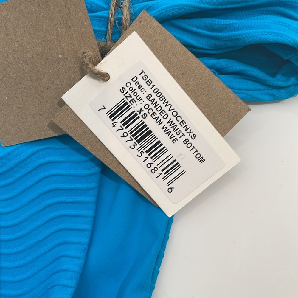 NWT Toast Swim Bikini XS Ocean Wave Scoop Top Banded Waist Bottom - Picture 8 of 10